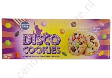 American Bakery Disco Cookies with choco dragees and choco chips 100gr.