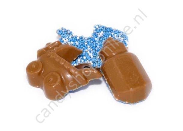 Dragee Chocolade Geboortemix Klein Blauw ±4cm