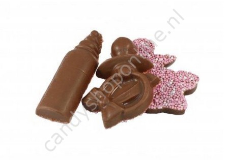 Chocolade Geboortemix Groot Roze