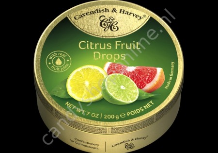 Cavendish & Harvey Citrus Fruit Drops with real Fruit Juice 200gr.